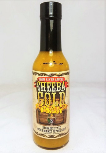 High River Sauces Cheeba Gold Barbados Style Scotch Bonnet Pepper Sauce - 5 Ounce Bottle