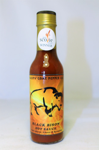 Angry Goat Pepper Co. Black Bison Triple Berry, Ghost & Scorpion Hot Sauce - 5 Ounce Bottle