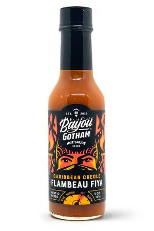 Bayou Gotham Caribbean Creole Flambeau Fiya Hot Sauce - 5 Ounce Bottle