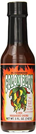 Colon Blow-A Red Habañero Enema Hot Sauce - 5 Ounce Bottle