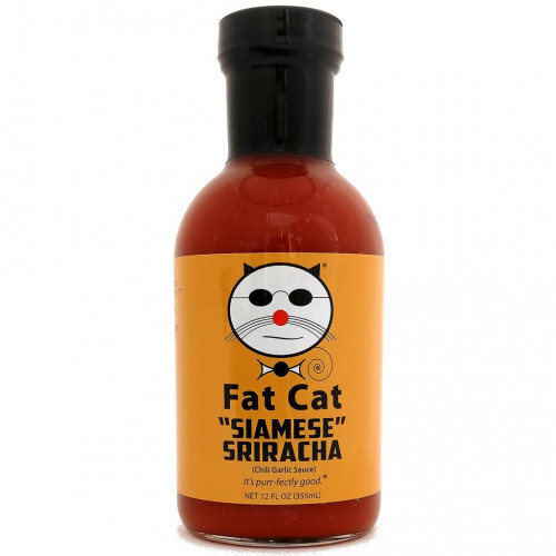 Fat Cat Siamese Sriracha (Chili Garlic Sauce) - 12 Ounce Bottle