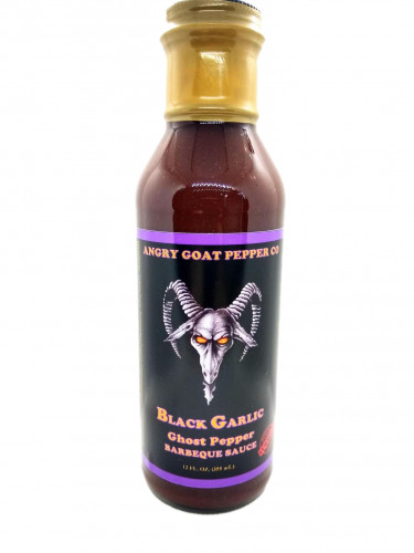 Angry Goat Pepper Co Black Garlic Pepper Ghost Barbeque Sauce - 12 Ounce Bottle