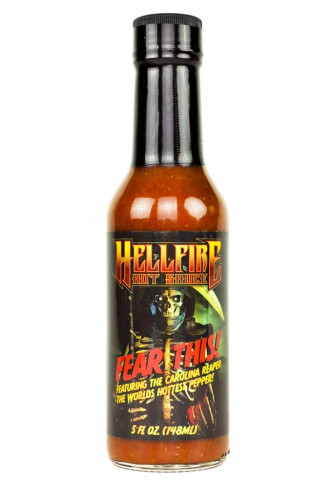 Hellfire Fear This Hot Sauce  Featuring The Carolina Reaper Pepper - 5 Ounce Bottle