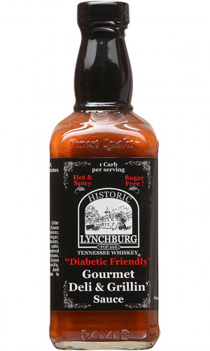 Lynchburg Tennessee Diabetic Friendly Grilling Sauce - Hot & Spicy - 16 ounce bottle