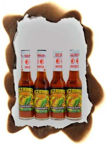 Iguana Red Habañero Pepper Sauce - 4 Pack Mini's - 2 Ounce Bottles