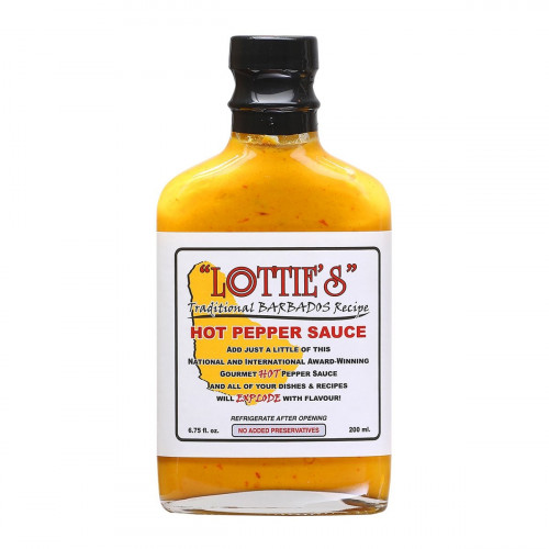 Lotties Traditional Barbados Recipe Yellow Gourmet Hot Pepper Sauce - 6.75 ounce bottle