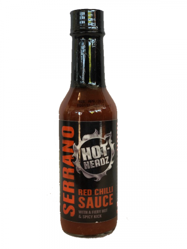 Hot-Headz Serrano Red Chili Hot Sauce - 5 Ounce Bottle