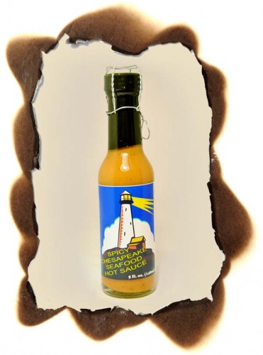 Spicy Chesapeake Seafood Hot Sauce With Champagne Topper - 5 ounce bottle