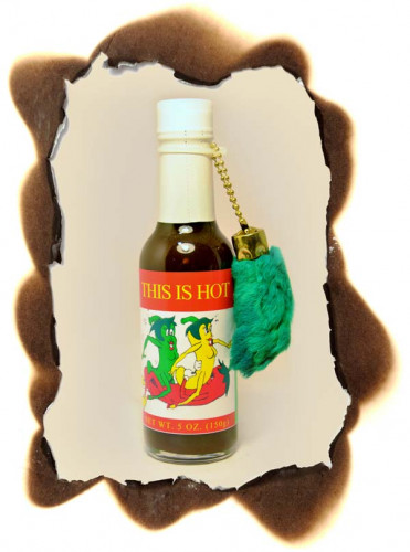 This Is Hot Hot Sauce With Rabbits Foot Key Chain - 5 ounce bottle