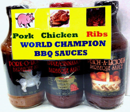 Pork  Chicken  Ribs  World Champion BBQ Sauces - 3 Pack